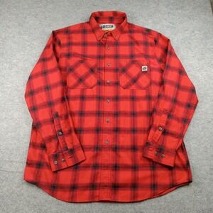 40 Grit Shirt Mens XLT Red Buffalo Plaid Button Front Long Sleeve Workwear Tall
